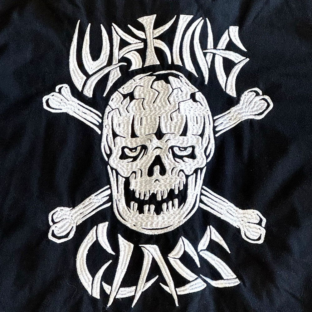 Lurking Class‎ by Sketchy Tank Black Skull Embroidered Baseball Jersey Size XL